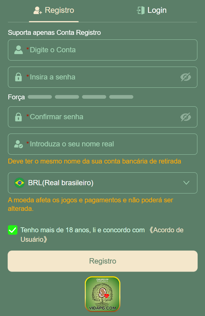 Cadastro rápido e seguro na vidapg.com